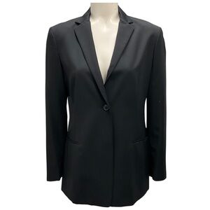 JIL SANDER BLACK CLASSIC TWO BUTTON WOOL BLAZER